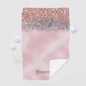 Roze Gejewelde Gepersonaliseerde Golfhanddoek (Insitu)