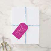Roze gejuich voor 55 jaar 55ste verjaardag cadeaulabel (Met Touw)