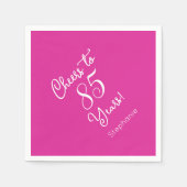 Roze gejuich voor 85 jaar 85ste verjaardag servet (Voorkant)