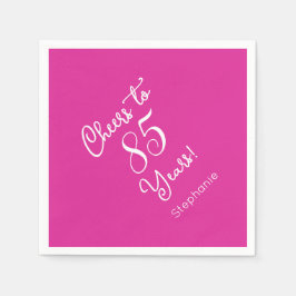 Roze gejuich voor 85 jaar 85ste verjaardag servet