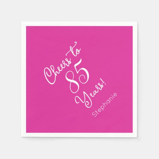 Roze gejuich voor 85 jaar 85ste verjaardag servet (Voorkant)