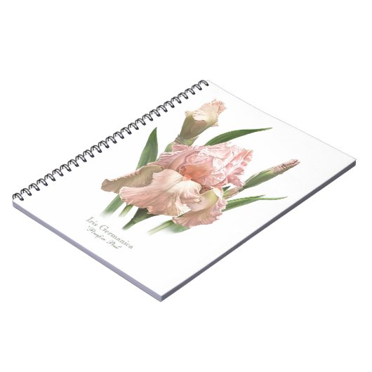 Roze gekaarde iris notitieboek (Linkerzijde)