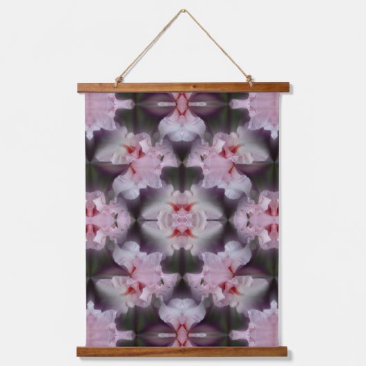 Roze gekaarde irisventilator Abstract Hangend Wandkleed (Voorkant)