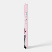 Roze Gekapte Held Geïnspireerde Telefoonhoes iPhone 15 Case (Linkerkant)