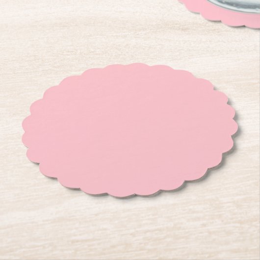 Roze Gekartelde Rond Kartonnen Onderzetters (Gekanteld)