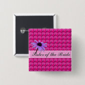 roze gekkampen en melkbloem vierkante button 5,1 cm (Voorkant /achterkant)