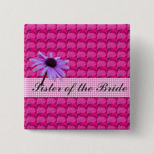 roze gekkampen en melkbloem vierkante button 5,1 cm (Voorkant)