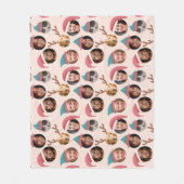 Roze Gekke Christmas Crew Zes foto's Fleece Deken (Voorkant)