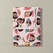 Roze Gekke Christmas Crew Zes foto's Fleece Deken