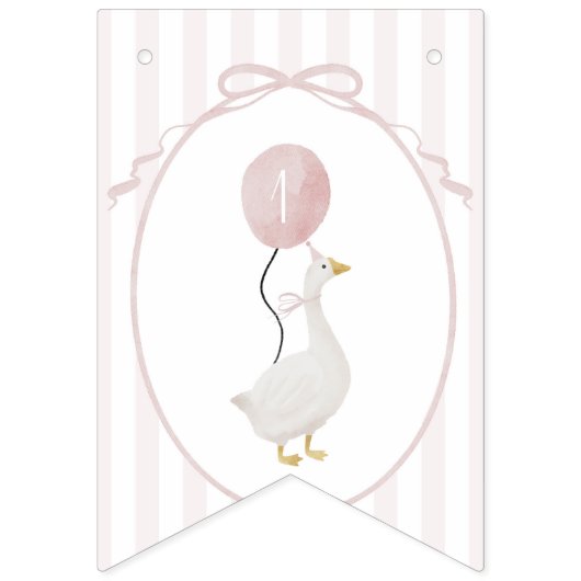 Roze Gekke Gans 12 maanden Photo Banner (Eerste vlag)