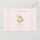  Roze Gekke Gans Baby Diapper Raffle Informatiekaartje (Voorkant)