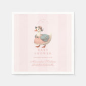 Roze Gekke Gans Baby shower Servet (Voorkant)