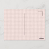 Roze Gekke Gans Bloemen Gingham Verjaardagsfeest Briefkaart (Achterkant)