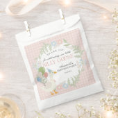 Roze Gekke Gans Bloemen Gingham Verjaardagsgunsten Bedankzakje (Geknipt)
