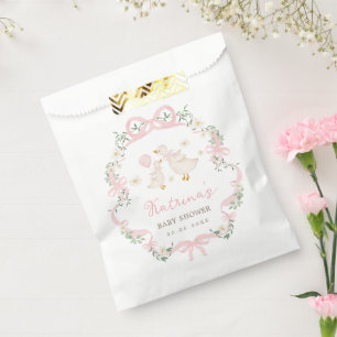 Roze Gekke Gans Coquette Bow Girl Baby shower Bedankzakje