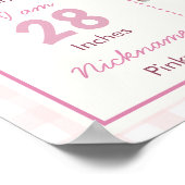 Roze Gekke Gans Eerste Jaar Foto Milestone Poster (Hoek)