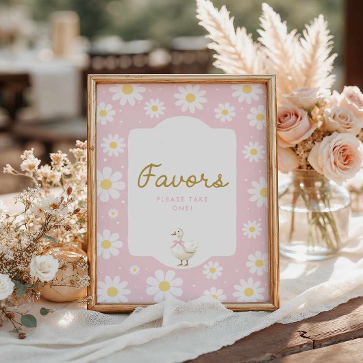 Roze Gekke Gans en Daisy Favors Poster