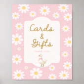 Roze Gekke Gans en Daisy Kaarten en geschenken Poster (Voorkant)