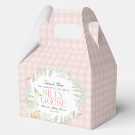 Roze Gekke Gans Floral Gingham Baby shower Bedankdoosjes