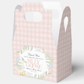 Roze Gekke Gans Floral Gingham Baby shower Bedankdoosjes (Open)