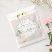 Roze Gekke Gans Floral Gingham Baby shower Favors Bedankzakje (Gezegeld)