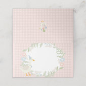 Roze Gekke Gans Floral Gingham Baby shower Plaatskaartje (Buitenkant ongevouwen)