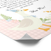 Roze Gekke Gans Floral Gingham Dont Say Baby Game Poster (Hoek)