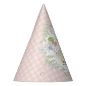 Roze Gekke Gans Floral Gingham Verjaardagsgunst Feesthoedjes (Links)