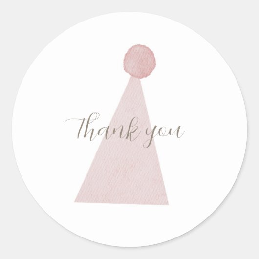 Roze gekke gans Verjaardag Pet dank u Sticker (Voorkant)