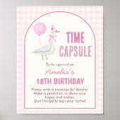 Roze Gekke Gans Verjaardag Tijd Capsule Teken Poster (Voorkant)