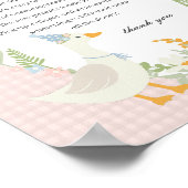 Roze Gekke Goose Floral Gingham Luier Gedachten Poster (Hoek)