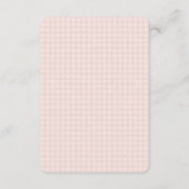Roze Gekke Goose Gingham Bloemen Luier Raffle Kaar Informatiekaartje (Achterkant)