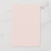 Roze Gekke Goose Gingham Bloemenboeken voor Baby Informatiekaartje (Achterkant)