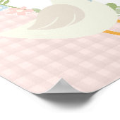 Roze Gekke Goose Gingham Verjaardag Welkom Teken Poster (Hoek)