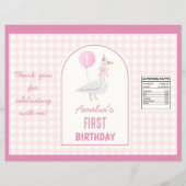 Roze Gekke Goose Girl Verjaardag Chip Bag Wrapper Flyer (Voorkant)