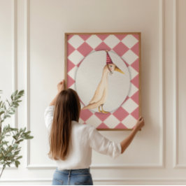 Roze Gekke Goose Kwekerij Wall Art Print
