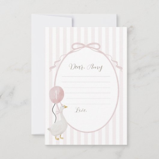 Roze Gekke Goose Time Capsule Kaart (Voorkant)