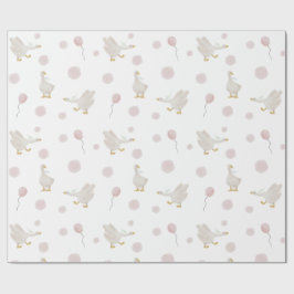 Roze Gekke Goose Wrapping Paper Cadeaupapier
