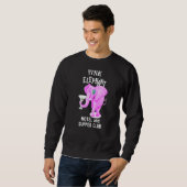 Roze gekleurd olifant met Martini-glas Trui (Voorkant volledig)