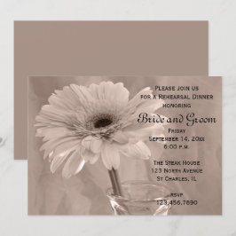 Roze gekleurde Daisy Wedding Rehearsal Kaart