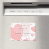 Roze gekleurde harten ontwerp bruiloft magneet (Insitu (Vaatwasser))