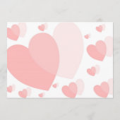 Roze gekleurde harten ontwerp bruiloft programmakaart (Achterkant)