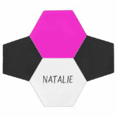 Roze gekleurde hexagon en Jouw naam Voetbal (Enkel)