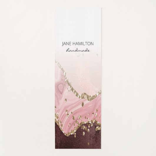 Roze gekleurde marmer Glitter Exercise Mat (Voorkant)