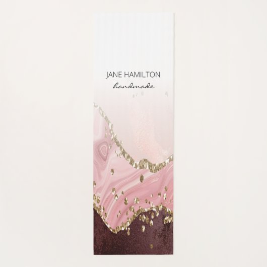 Roze gekleurde marmer Glitter Exercise Mat (Achterkant)