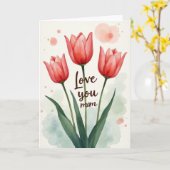 Roze gekleurde Moeder Liefde Kaart (Gele Bloem)