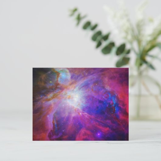 Roze gekleurde Orion Nebula Briefkaart (Staand voorkant)
