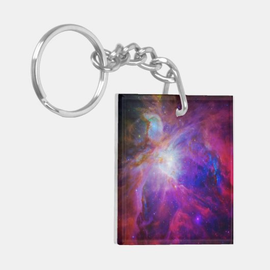 Roze gekleurde Orion Nebula Sleutelhanger (Voorkant Links)