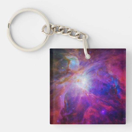 Roze gekleurde Orionnevel Sleutelhanger (Voorkant)