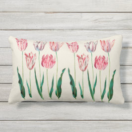 Roze gekleurde Tulp botanische buitendruklooster Buitenkussen